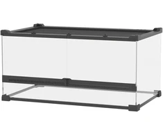 Aosom Stiklinis terariumas ropliams, juodas, 50 x 30 x 25 cm