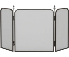 Aosom Sulankstoma kibirkščių apsauga židiniui, metalas, juoda, 96 x 1,3 x 56 cm