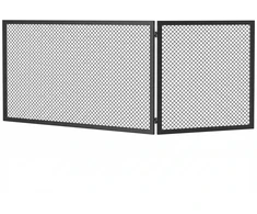 Aosom Sulankstoma židinio apsauga nuo kibirkščių, metalinė, juoda, 141 x 50 cm