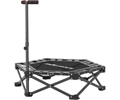 Aosom Sulankstomas fitneso batutas su reguliuojama T formos rankena, juodas, 104 x 104 x 104/109/114 cm, iki 180 kg