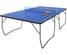 Aosom Sulankstomas stalo teniso stalas, 8 ratukai, MDF, plieno rėmas, mėlynas, 274 x 152,5 x 76 cm