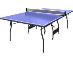 Aosom Sulankstomas stalo teniso stalas su tinklu, 3 kamuoliukais ir 2 raketėmis, mėlynas, 274 x 152,5 x 76 cm
