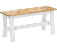 Aosom Suoliukas 2 asmenims, ąžuolo išvaizda, baltas rėmas, 95 x 30 x 45 cm