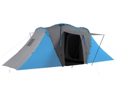 Aosom TunelinÄ— palapinÄ— 4 asmenims, pilka + mÄ—lyna, 555 x 225 x 190 cm, 2 miegamieji, su gyvenamÄ…ja erdve