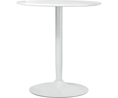 Aosom Valgomojo stalas 2 asmenims, apvalus stalviršis, plieno pagrindas, baltas, Ø 70 x 75 cm