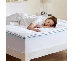 Čiužinys Koduva Čiužinio antčiužinis VEVOR, memory foam, su pluošto užpildu, Queen, mėlynas, 152 x 203 x 8 cm