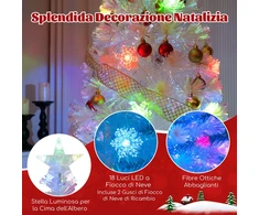 Costway 120cm optinio pluošto Kalėdų eglutė su LED