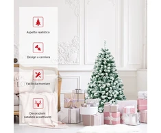Costway 135 cm Dirbtinė Apledėjusi Kalėdinė Pušis su LED Šviesomis
