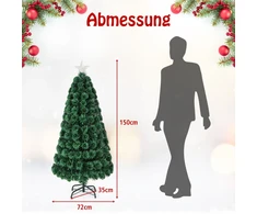 Costway 150 cm Dirbtinė Eglutė su Šviesolaidžiu &amp; 8 Šviesos Režimai
