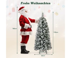 Costway 150 cm Žalia LED Kalėdinė Eglutė Su Pūku