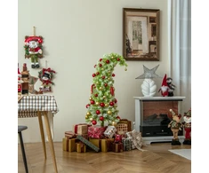 Costway 150cm iš anksto apšviesta siaura eglutė 80 LED