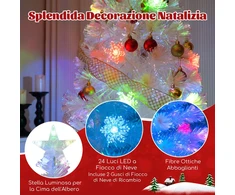 Costway 150cm optinio pluošto Kalėdų eglutė su LED