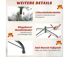 Costway 180 cm sniegu dengta LED kalėdinė eglutė