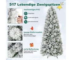 Costway 180 cm Žalia LED Kalėdinė Eglutė Su Pūku