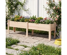 Costway Eglės medienos pakelta lysvė 240x43.5x51.5 cm