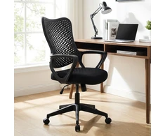 Costway Ergonomiška biuro kėdė su porankiais juoda