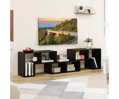 TV staliukas Costway Reguliuojama 3 dalių TV stovas iki 65" televizoriui, juodas