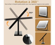 Costway Stalinis LED apšviestas kosmetinis veidrodis 56 x 12 x 48 cm juodas