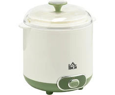 Gruzdintuvė Aosom Jogurto gaminimo aparatas, 1,5 l, su sieteliu ir dangčiu, 20 W, baltas, 19,5 x 17,5 x 21,4 cm
