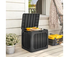 Aosom 121 l lauko daiktadėžė su rankenomis, 56 × 45 × 53 cm, juoda