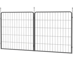 Koduva 2 dalių prailginimo rinkinys šuniukų aptvarui, šunų tvoros panelės, pilka, plienas
