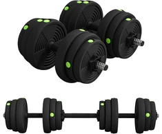 Koduva 2-in-1 hantelių rinkinys, reguliuojamas, 25 kg, juoda / žalia