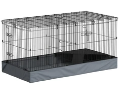 Koduva 2-in-1 mažų gyvūnų narvas, juodas / pilkas, 121 x 61 x 61 cm