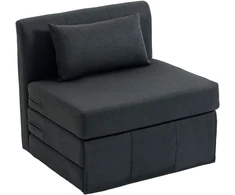 Koduva 2-in-1 sulankstoma poilsio kėdė-sofa, tamsiai pilka, 80 x 75 x 74 cm
