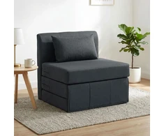 Koduva 2-in-1 sulankstoma poilsio kėdė-sofa, tamsiai pilka, 80 x 75 x 74 cm