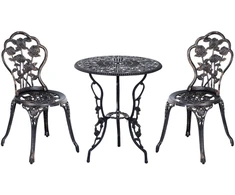 Lauko baldų komplektas Koduva 2 vietų bistro komplektas, bronzinis, aliuminis, 60 x 67 cm