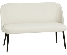 Koduva 2 vietų sofa, modernaus dizaino, veliūro efekto audinys, smėlio spalvos, 127 x 63 x 84,5 cm