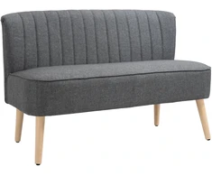Koduva 2 vietų sofa, pilka, 117 cm, lininės išvaizdos audinys
