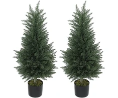 Koduva 2 vnt dirbtinių kiparisų rinkinys, žalia, 90 cm, vazonas