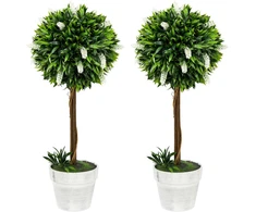 Koduva 2 vnt dirbtinių levandų medelių rinkinys, 60 cm, baltas