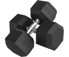 Koduva 2 vnt hantelių rinkinys su rievėta rankena, 2 x 20 kg, juodos spalvos, metalas ir guma