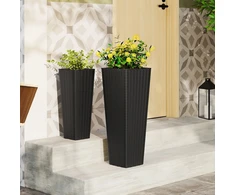 Koduva 2 vnt. juodi rataniniai vazonai 82/60 cm