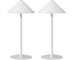 Koduva 2 vnt. LED stalinė lempa su USB kabeliu, jutikliniu jungikliu, metalinė, balta