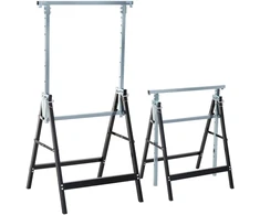 Koduva 2 vnt reguliuojamų pastolių atramų rinkinys, plienas Q195, juodas, 68 x 58 x 80-130 cm