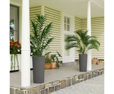 Koduva 2 vnt. sukraunamų gėlių vazonų rinkinys, tamsiai pilka, 35 x 35 x 60 cm