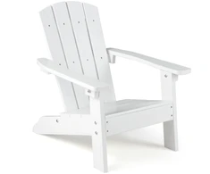 Koduva 2 vnt. vaikiškų lauko kėdžių Adirondack, HIPS plastikas, baltos, 51 x 56 x 56 cm