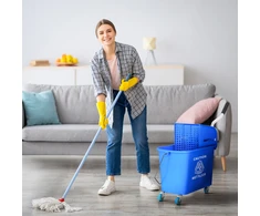 Koduva 20 l mopo kibiras su gręžtuvu ir rankena, ant ratukų, plastikas, mėlynas