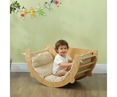 Koduva 3-in-1 laipiojimo arka supamasis, natūralios medienos, 90 x 52 x 50 cm