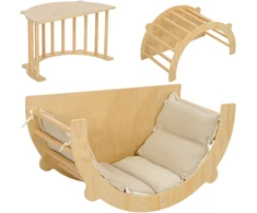 Koduva 3-in-1 laipiojimo arka supamasis, natūralios medienos, 90 x 52 x 50 cm