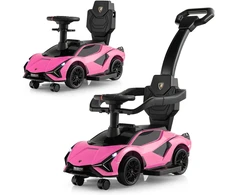 Promotion 3-in-1 licencijuotas Lamborghini paspiriamas automobilis-vaikštynė, rožinė