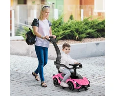 Promotion 3-in-1 licencijuotas Lamborghini paspiriamas automobilis-vaikštynė, rožinė
