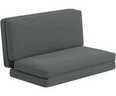 Fotelis Koduva 3-in-1 sulankstoma poilsio sofa, svečių čiužinys, dalijama, 138 cm pločio, tamsiai pilka