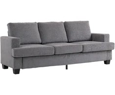 Koduva 3 vietų sofa, pilka, audinio apmušalas, plieno rėmas, 213 x 82 x 90 cm