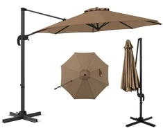Koduva 360° besisukantis 300x247 cm skėtis rudas spalvos