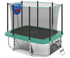 Koduva 3in1 batutas su kopėčiomis, krepšinio lankeliu ir futbolo vartais, žalias