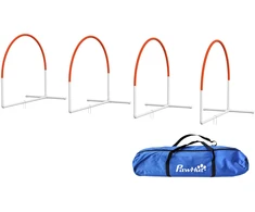 Koduva 4 dalių šunų agility rinkinys su krepšiu, plastikas, baltas ir oranžinis, 89 x 69 x 99 cm